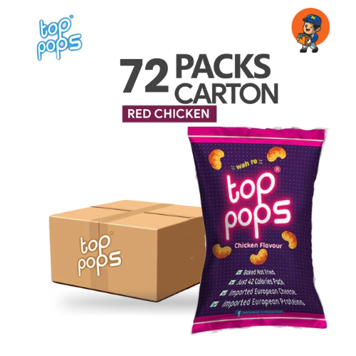 Top Pops Red – Chicken Flavor - Carton of 72