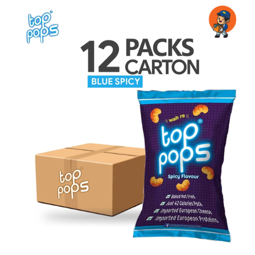 Top Pops Blue – Spicy Flavor - Pack of 12